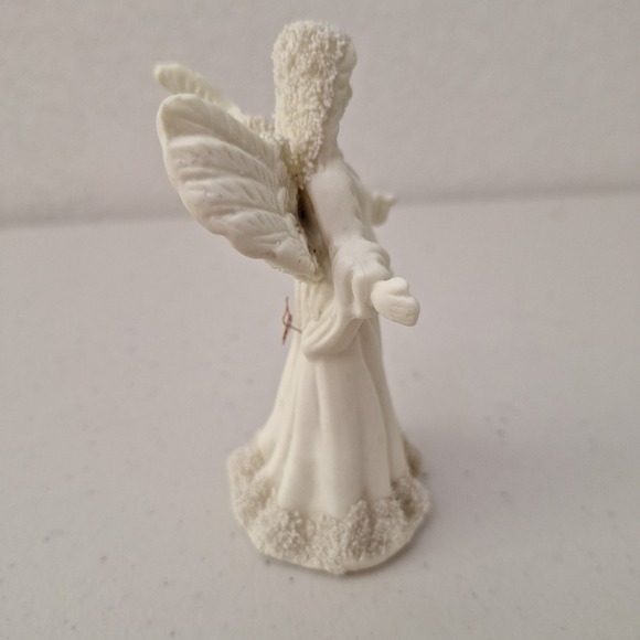 Vintage Guardian Angel Bell Figurine Stoneware Ceramic Mica‎ 5 Inches - Picture 5 of 9